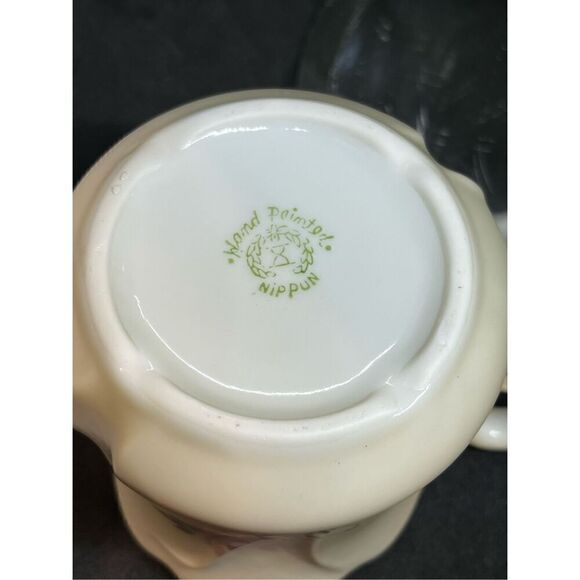 Vintage Nippon Floral Porcelain Shaving Mug Mustache Mug Hand Painted Cup - Picture 9 of 10